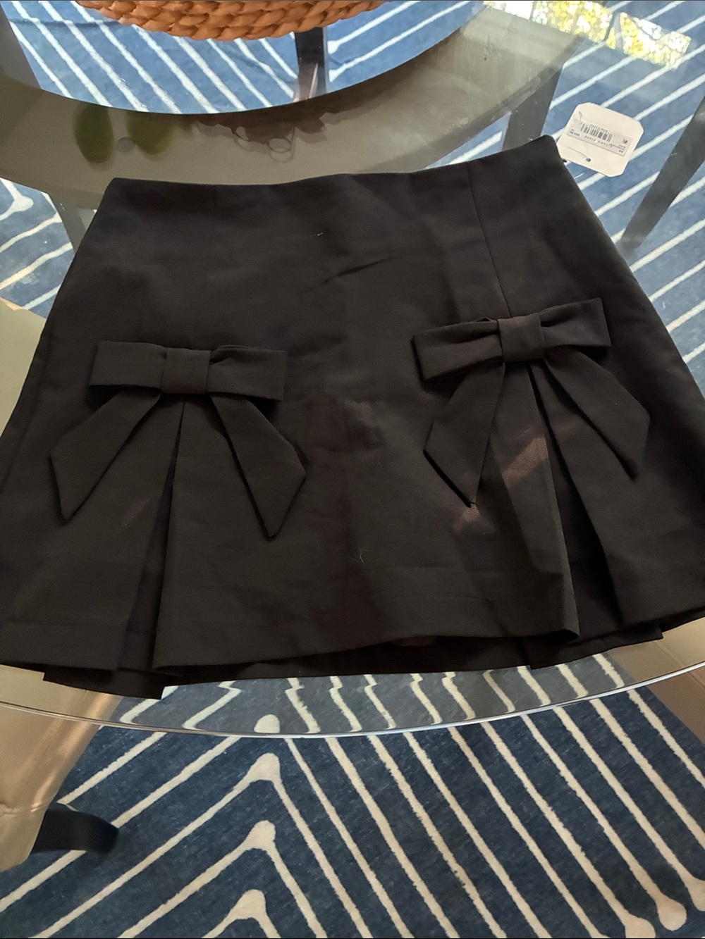 Altar'd State Black Mini Skirt with Double Bows